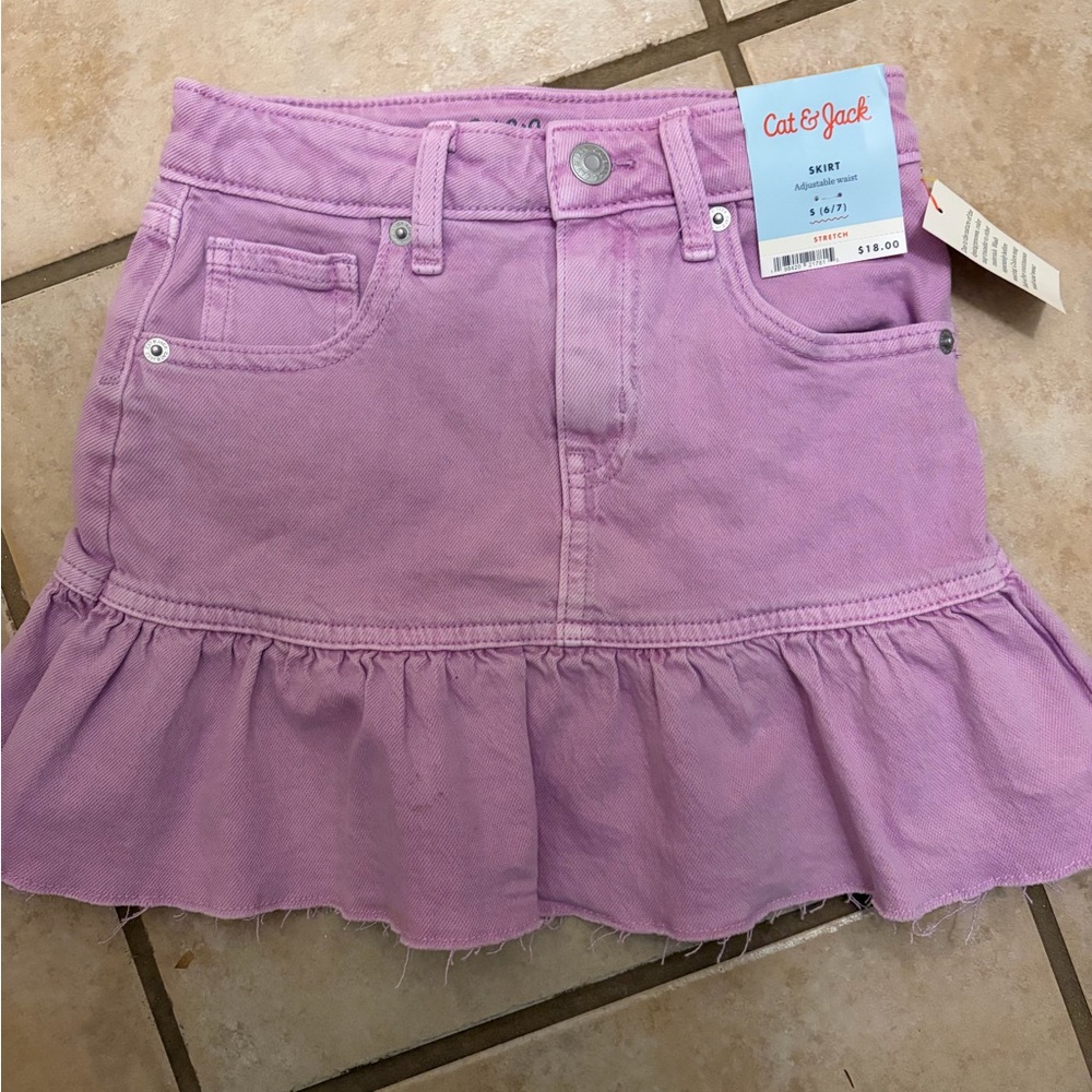 Cat & Jack girls  Lavender denim Mini Skirt
